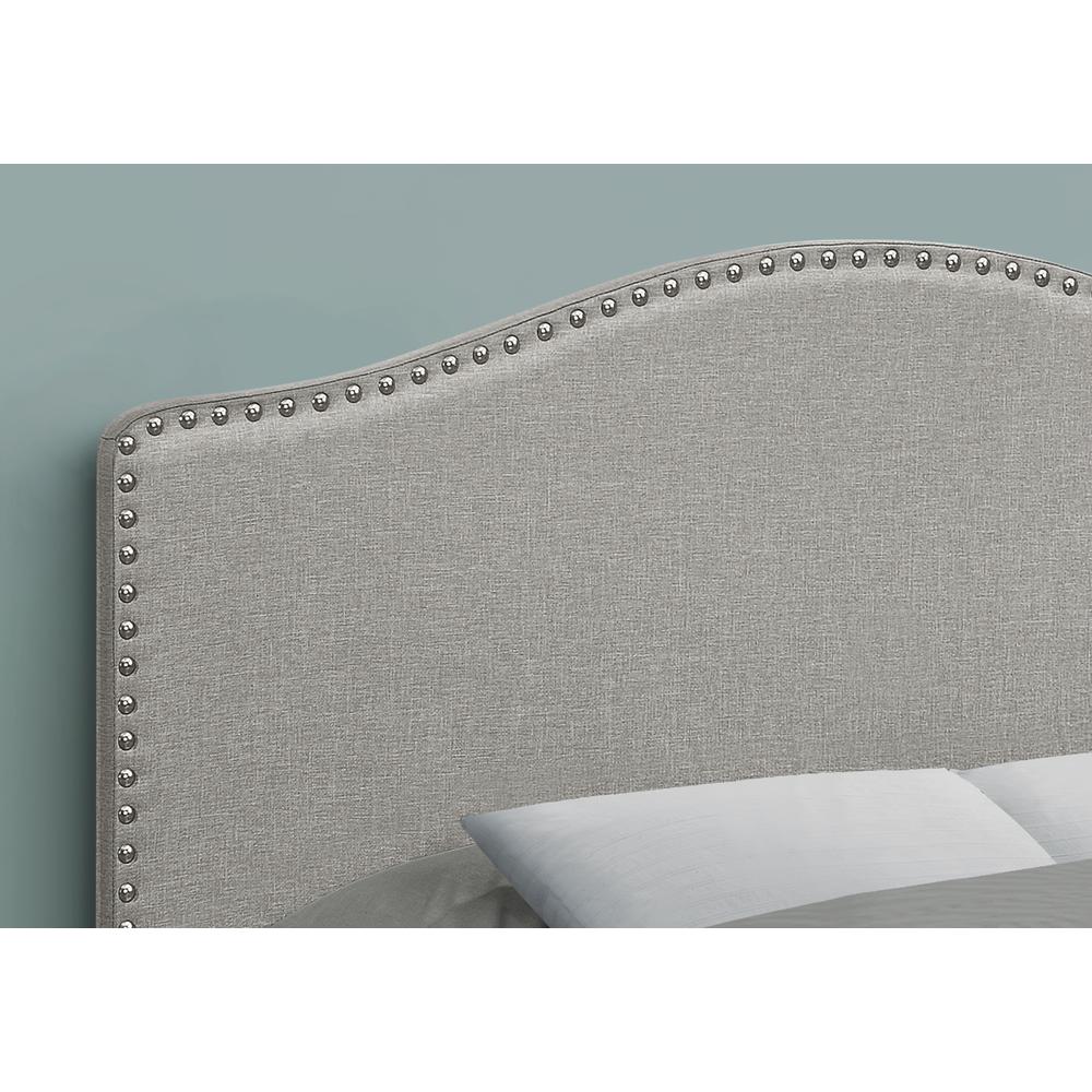 Bed, Headboard Only, Full Size, Bedroom, Upholstered, Grey Linen Look