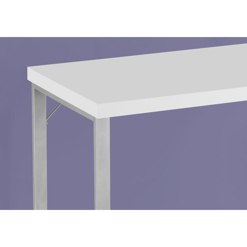 Computer Desk, Home Office, Laptop, 48L, Work, White Laminate, Grey
