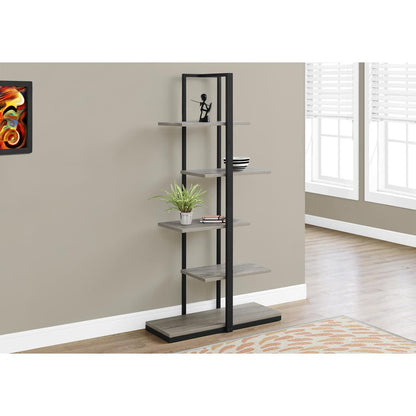Bookshelf, Bookcase, Etagere, 5 Tier, 60H, Office, Bedroom, Brown Laminate