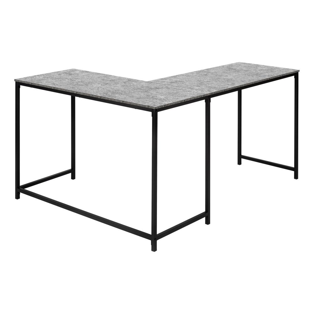Computer Desk, Home Office, Corner, 58L, L Shape, Work, Laptop, Grey Laminate