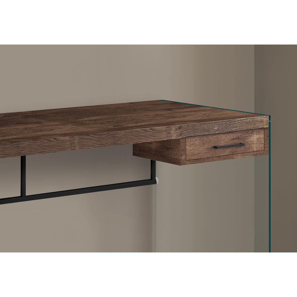 Computer Desk, Home Office, Laptop, Storage Drawers, 48L, Work, Brown Laminate