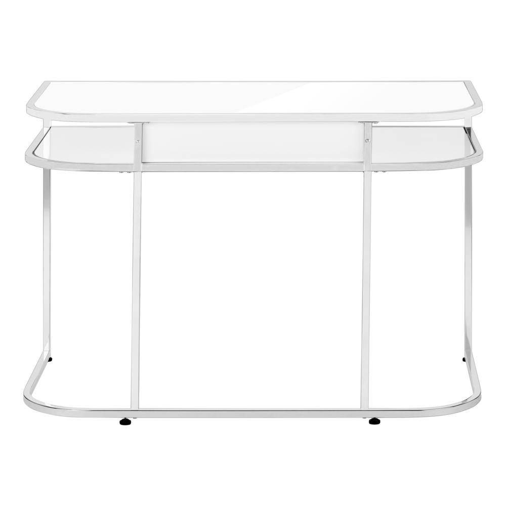 Computer Desk, Home Office, Laptop, Storage Drawers, 48L, Work, White Laminate