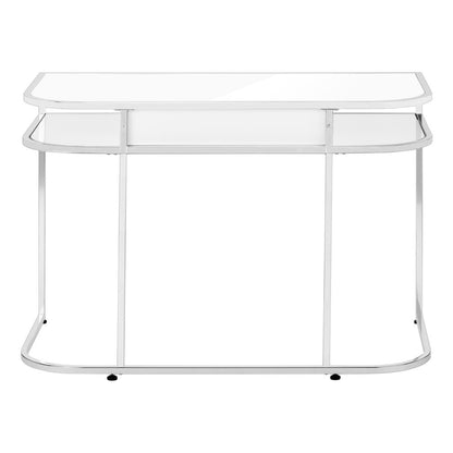 Computer Desk, Home Office, Laptop, Storage Drawers, 48L, Work, White Laminate