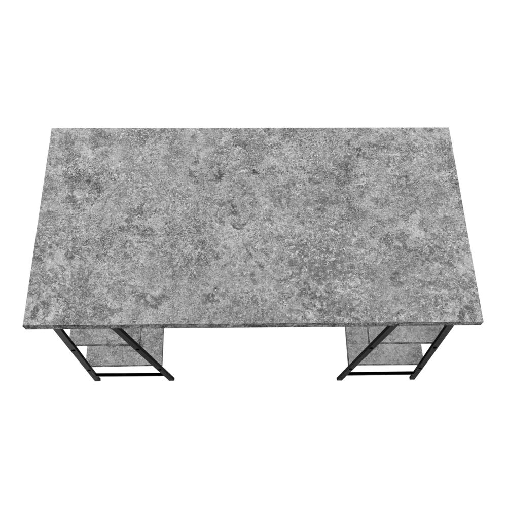 Computer Desk, Home Office, Laptop, Storage Shelves, 48L, Work, Grey Laminate