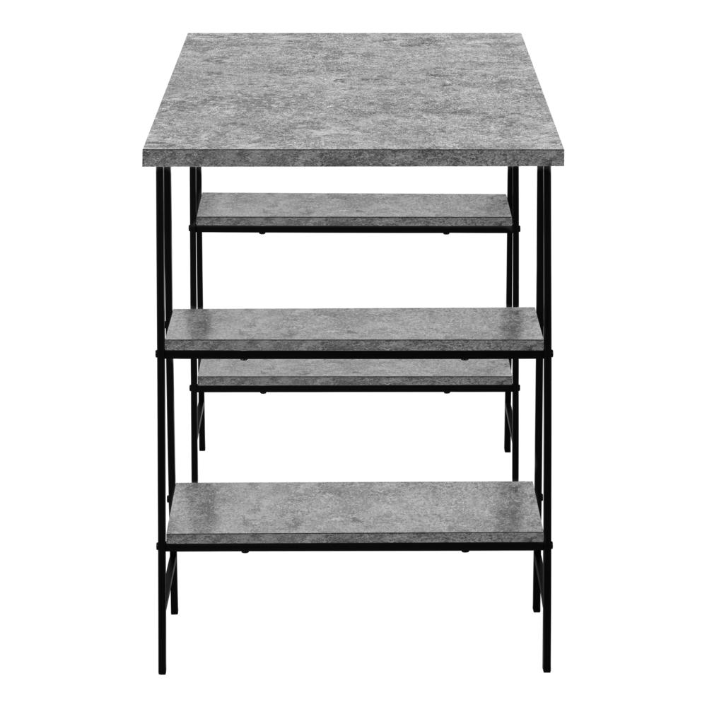 Computer Desk, Home Office, Laptop, Storage Shelves, 48L, Work, Grey Laminate