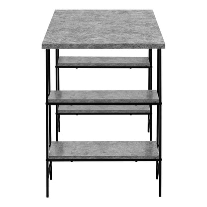 Computer Desk, Home Office, Laptop, Storage Shelves, 48L, Work, Grey Laminate