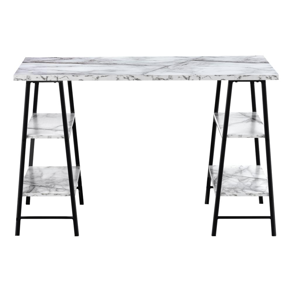 Computer Desk, Home Office, Laptop, Storage Shelves, 48L, Work, White