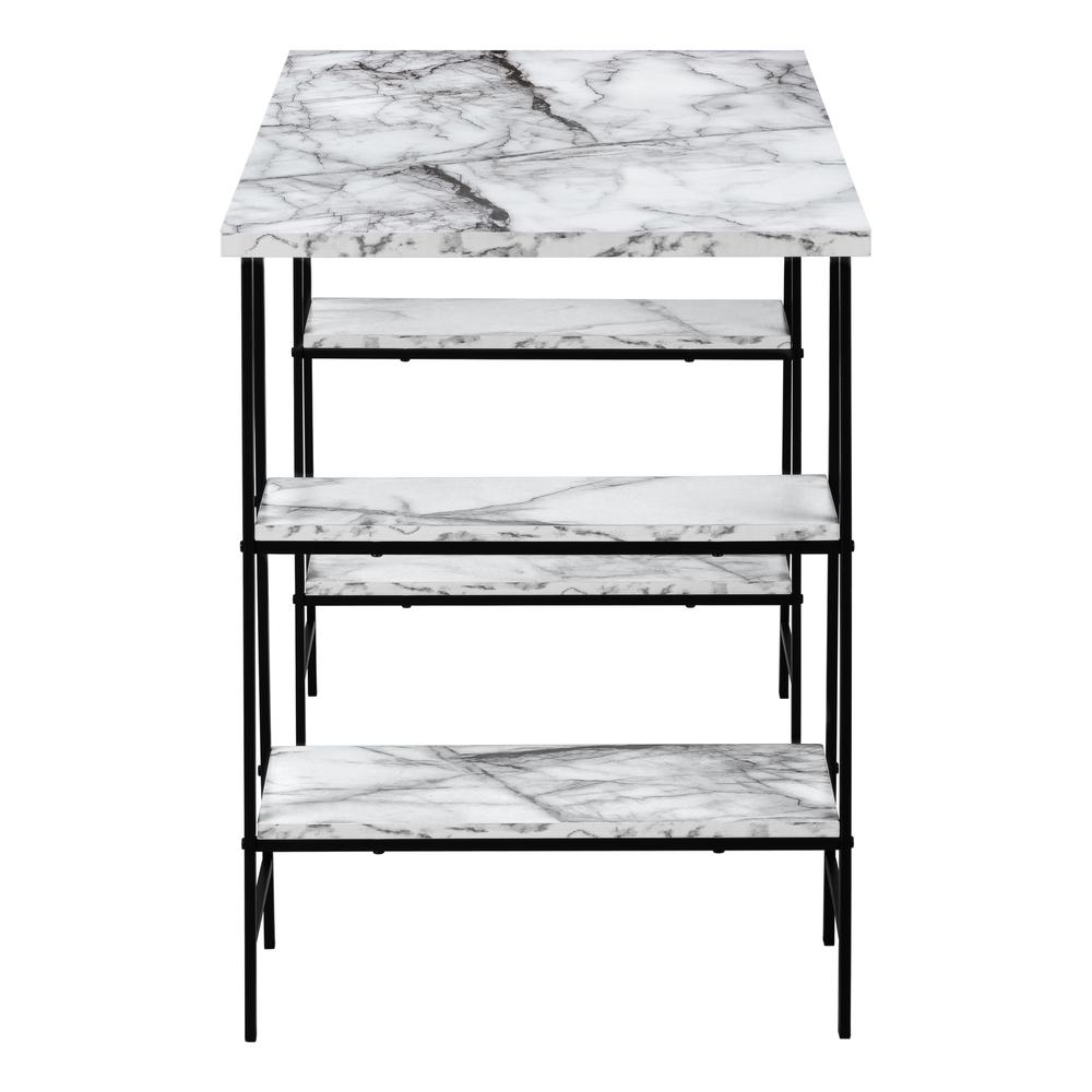 Computer Desk, Home Office, Laptop, Storage Shelves, 48L, Work, White