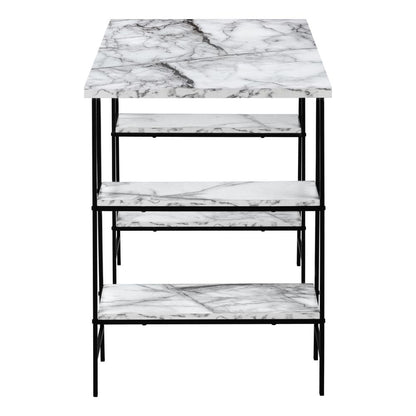 Computer Desk, Home Office, Laptop, Storage Shelves, 48L, Work, White