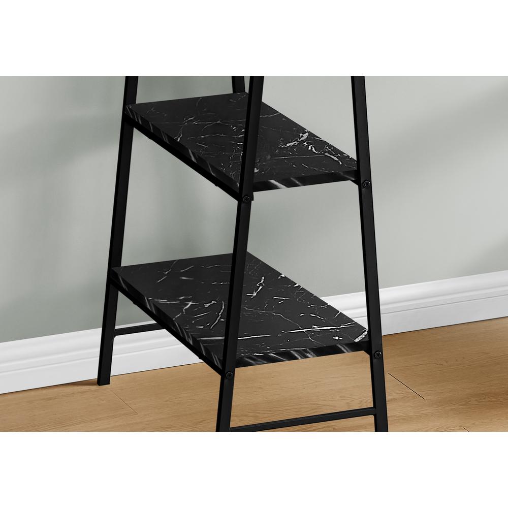 Computer Desk, Home Office, Laptop, Storage Shelves, 48L, Work, Black Marble
