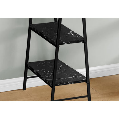 Computer Desk, Home Office, Laptop, Storage Shelves, 48L, Work, Black Marble