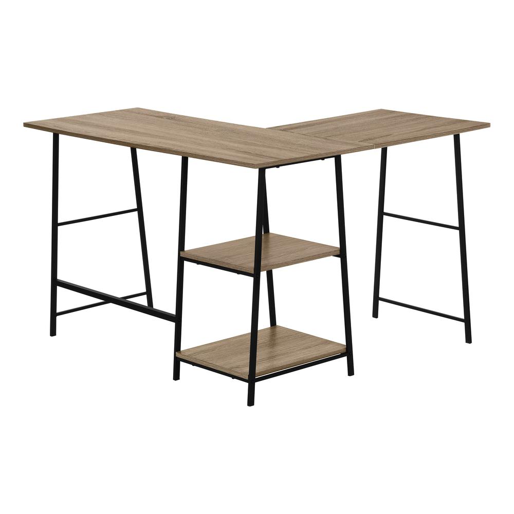 Computer Desk, Home Office, Corner, Storage Shelves, 48L, L Shape, Work