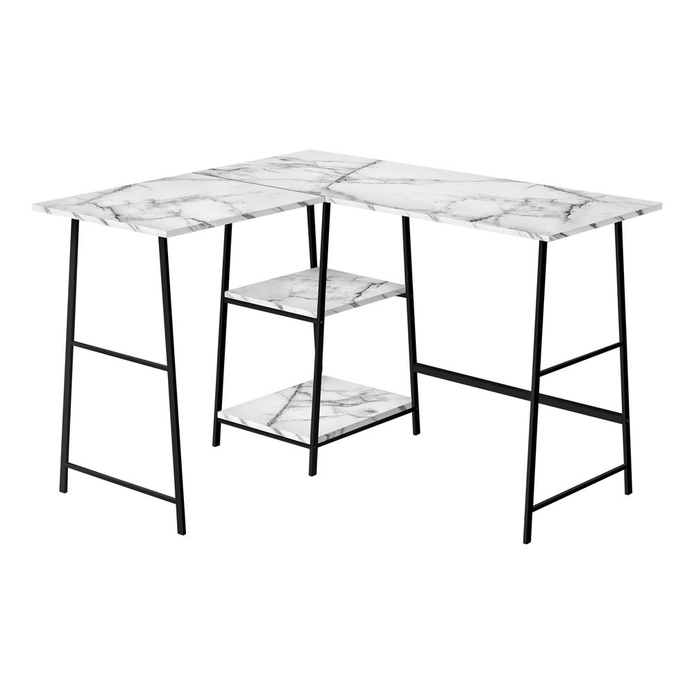Computer Desk, Home Office, Corner, Storage Shelves, 48L, L Shape, Work