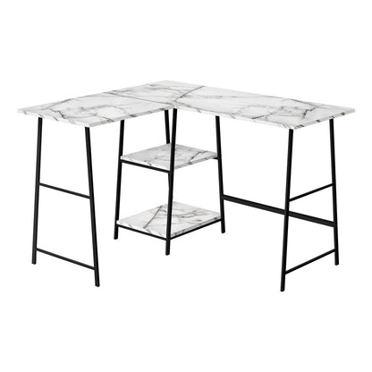 Computer Desk, Home Office, Corner, Storage Shelves, 48L, L Shape, Work