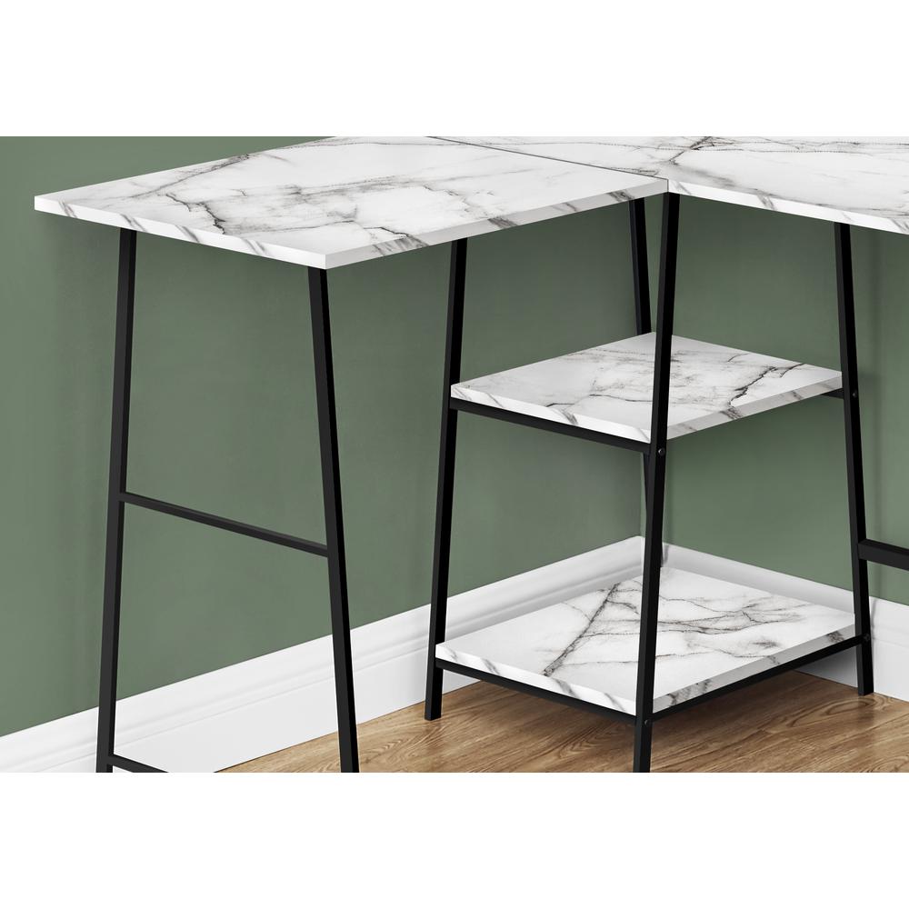 Computer Desk, Home Office, Corner, Storage Shelves, 48L, L Shape, Work