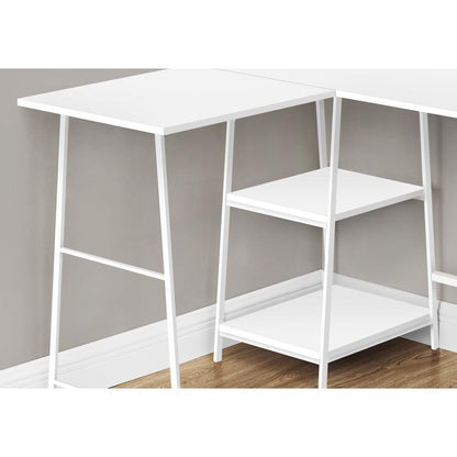 Computer Desk, Home Office, Corner, Storage Shelves, 48L, L Shape, Work