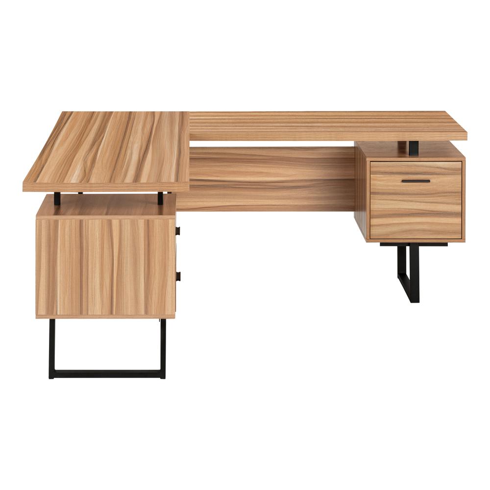 Computer Desk, Home Office, Corner, Left, Right Set-up, Storage Drawers, 70L