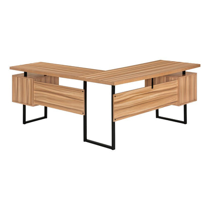 Computer Desk, Home Office, Corner, Left, Right Set-up, Storage Drawers, 70L