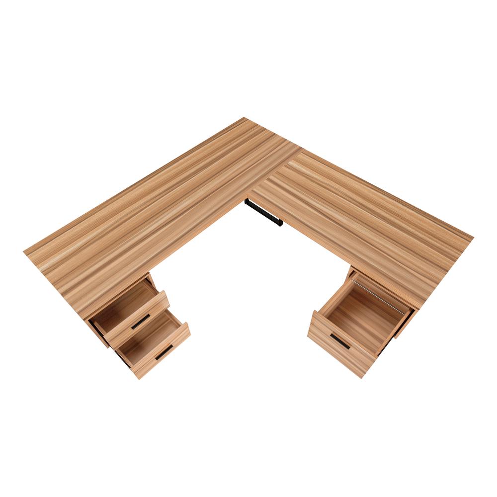 Computer Desk, Home Office, Corner, Left, Right Set-up, Storage Drawers, 70L