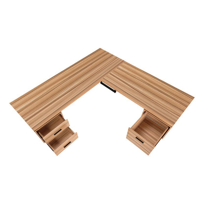 Computer Desk, Home Office, Corner, Left, Right Set-up, Storage Drawers, 70L