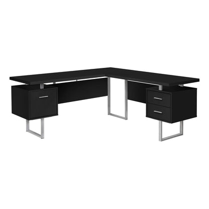 Computer Desk, Home Office, Corner, Left, Right Set-up, Storage Drawers, 70L
