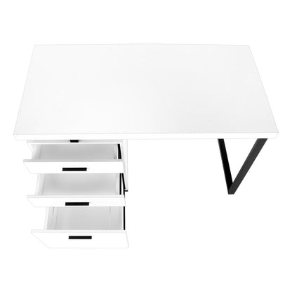 Computer Desk, Home Office, Laptop, Left, Right Set-up, Storage Drawers, 48L