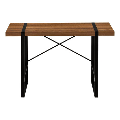 Computer Desk, Home Office, Laptop, 48L, Work, Walnut Laminate, Black
