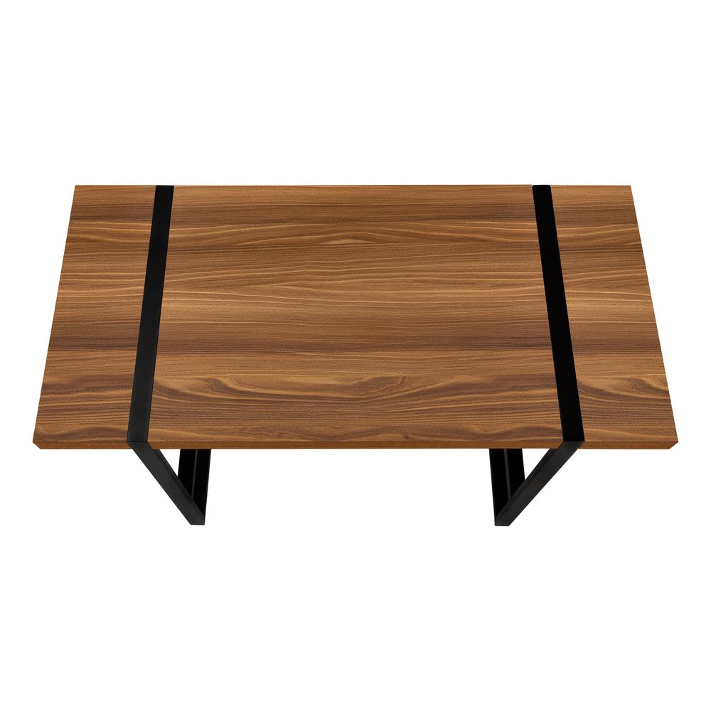Computer Desk, Home Office, Laptop, 48L, Work, Walnut Laminate, Black