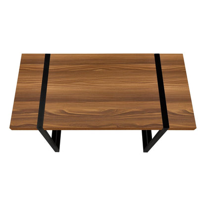 Computer Desk, Home Office, Laptop, 48L, Work, Walnut Laminate, Black