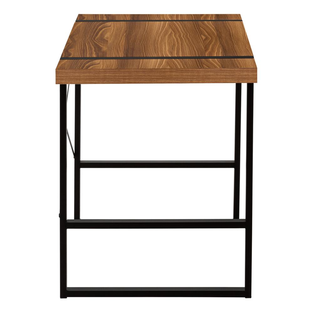 Computer Desk, Home Office, Laptop, 48L, Work, Walnut Laminate, Black