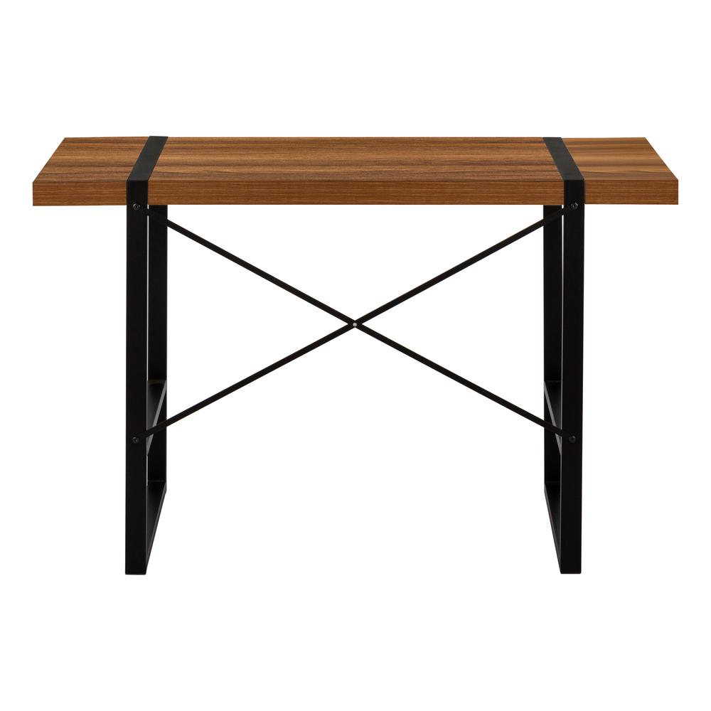 Computer Desk, Home Office, Laptop, 48L, Work, Walnut Laminate, Black