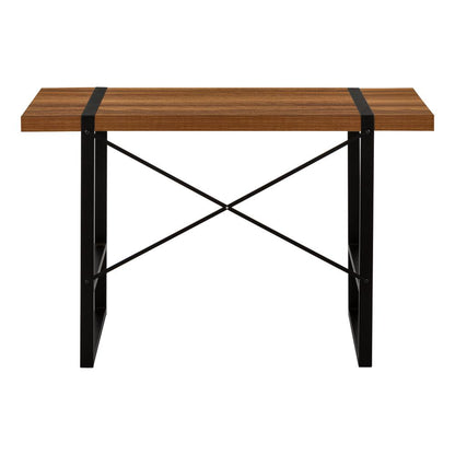 Computer Desk, Home Office, Laptop, 48L, Work, Walnut Laminate, Black