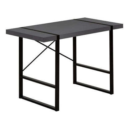 Computer Desk, Home Office, Laptop, 48L, Work, Grey Laminate, Black