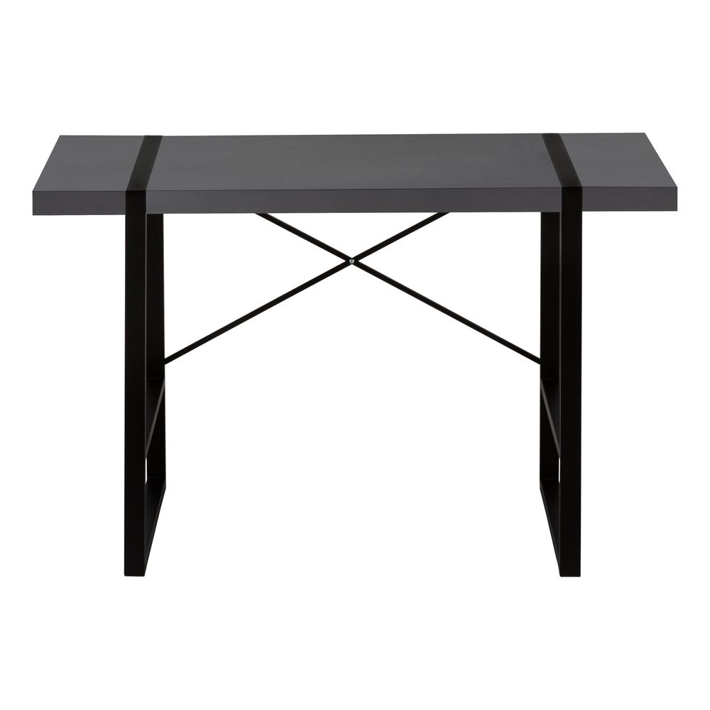 Computer Desk, Home Office, Laptop, 48L, Work, Grey Laminate, Black