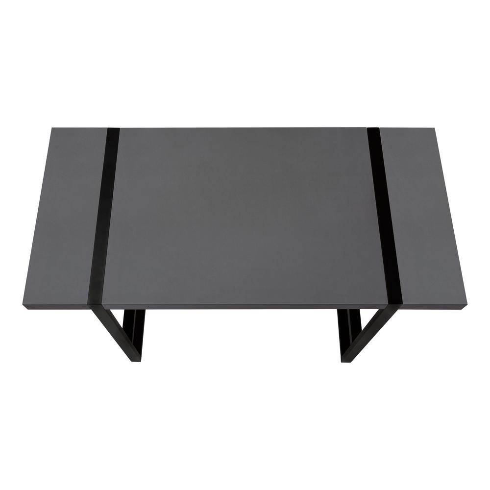 Computer Desk, Home Office, Laptop, 48L, Work, Grey Laminate, Black