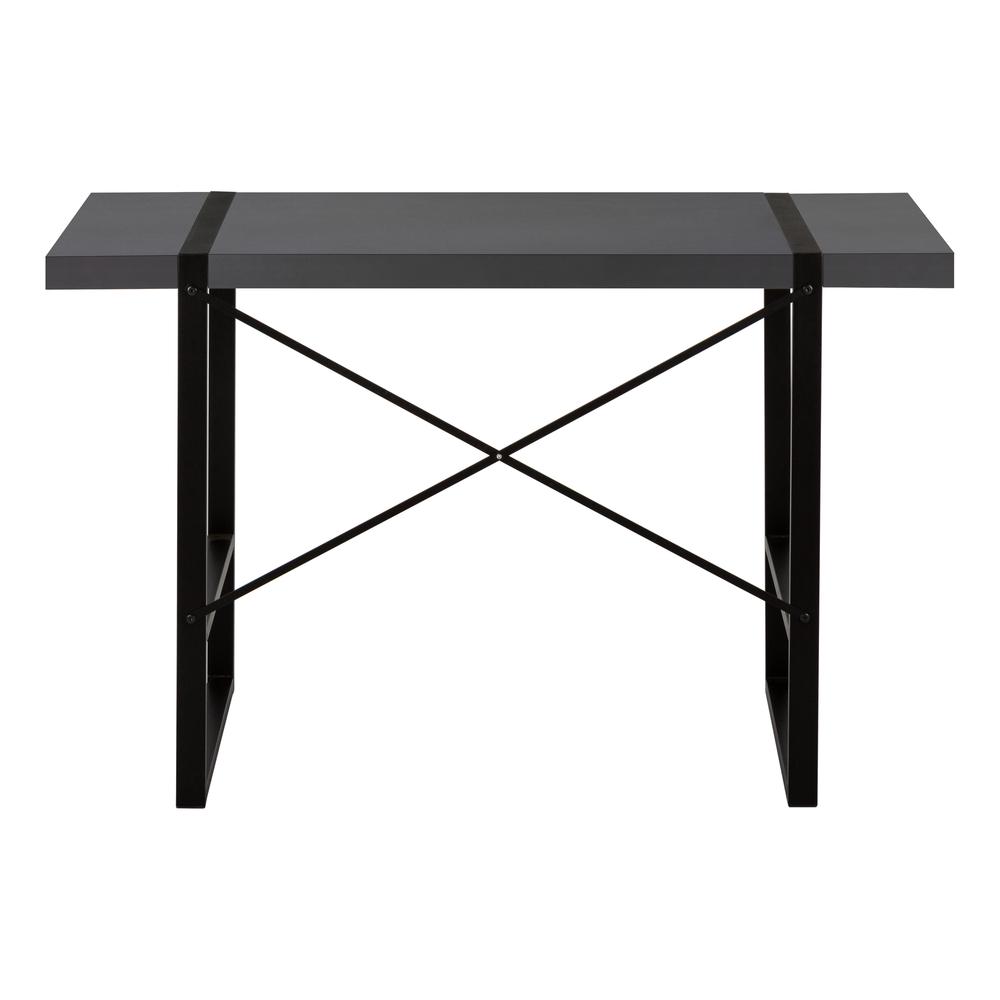 Computer Desk, Home Office, Laptop, 48L, Work, Grey Laminate, Black