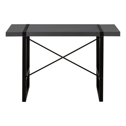 Computer Desk, Home Office, Laptop, 48L, Work, Grey Laminate, Black