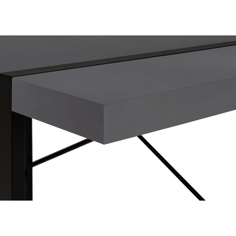 Computer Desk, Home Office, Laptop, 48L, Work, Grey Laminate, Black