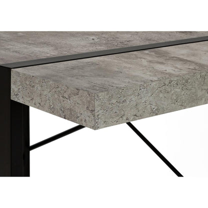 Computer Desk, Home Office, Laptop, 48L, Work, Grey Laminate, Black