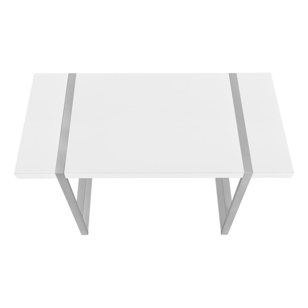 Computer Desk, Home Office, Laptop, 48L, Work, White Laminate, Grey