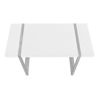 Computer Desk, Home Office, Laptop, 48L, Work, White Laminate, Grey