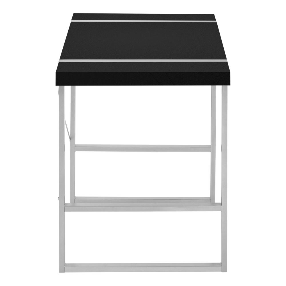 Computer Desk, Home Office, Laptop, 48L, Work, Black Laminate, Grey