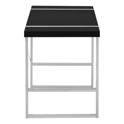 Computer Desk, Home Office, Laptop, 48L, Work, Black Laminate, Grey