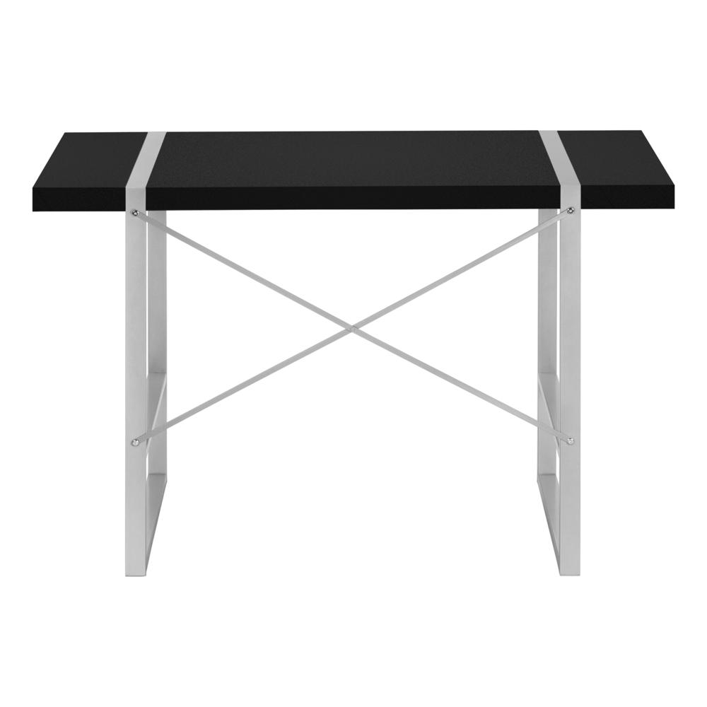 Computer Desk, Home Office, Laptop, 48L, Work, Black Laminate, Grey