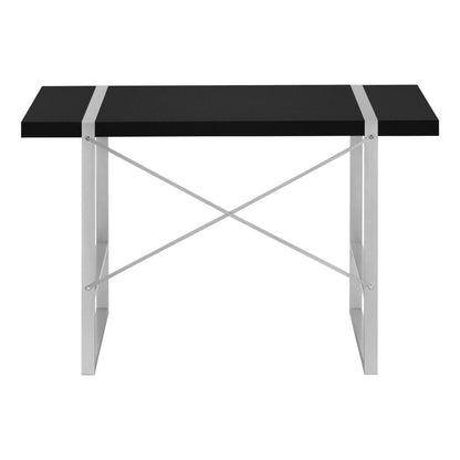 Computer Desk, Home Office, Laptop, 48L, Work, Black Laminate, Grey