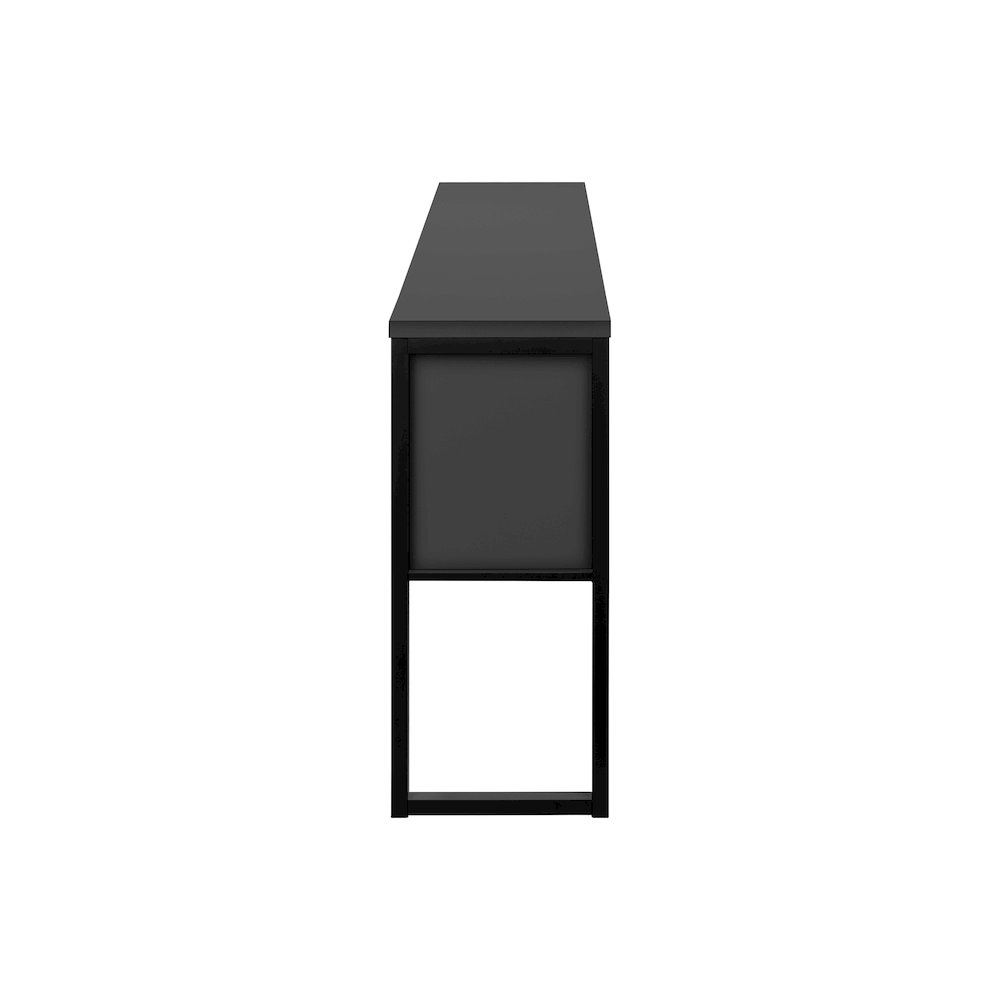 Contemporary Office Hutch in Grey,Black color
