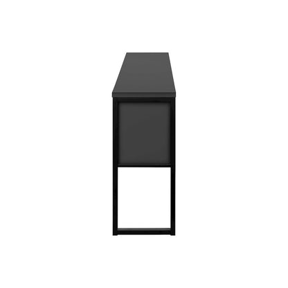 Contemporary Office Hutch in Grey,Black color