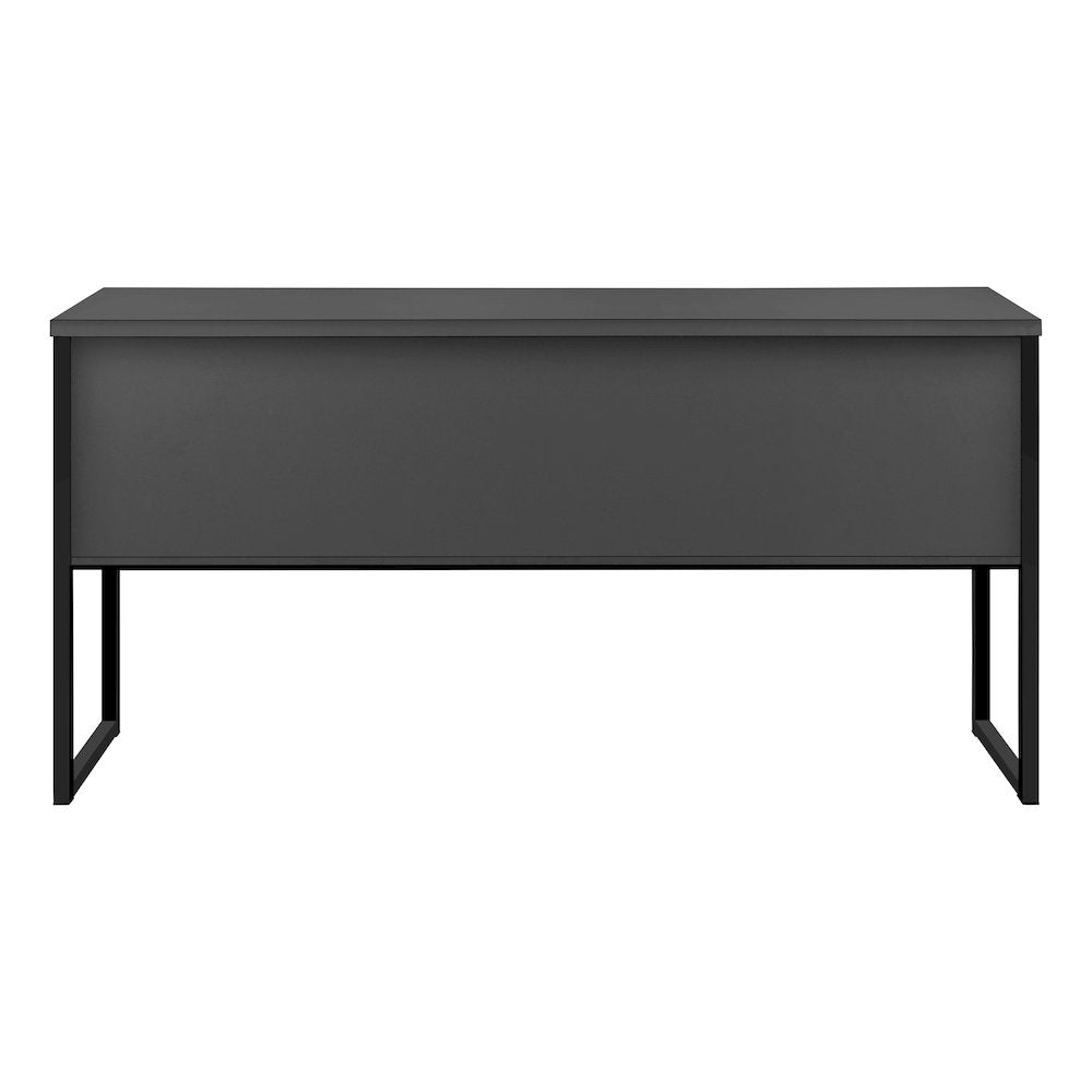 Contemporary Office Hutch in Grey,Black color