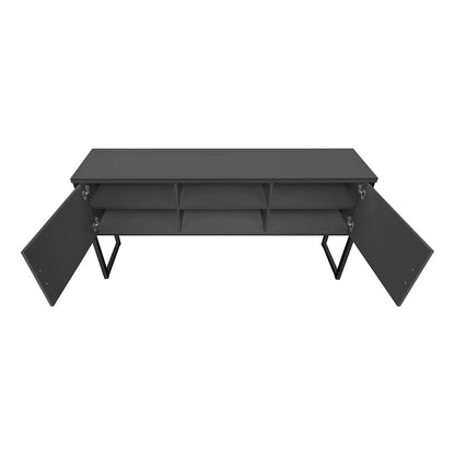 Contemporary Office Hutch in Grey,Black color