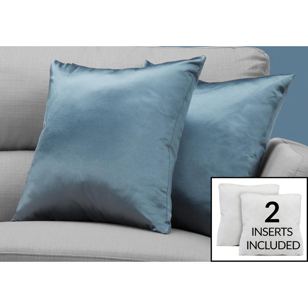 Pillows, Set Of 2, 18 X 18 Square, Insert Included, Decorative Throw, Accent